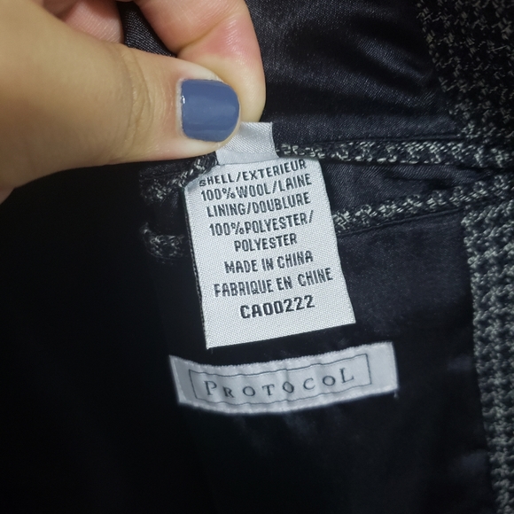 PROTOCOL Houndstooth Wool Blazer Jacket - Picture 8 of 11